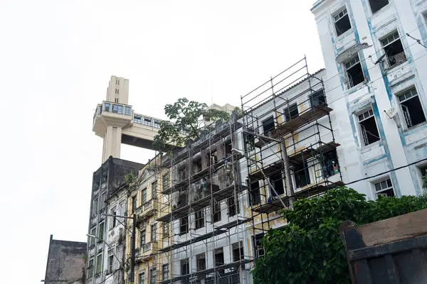 Salvador Bahia Brasil Enero 2024 Fachada Edificio Abandonado Barrio Comercio — Foto de Stock