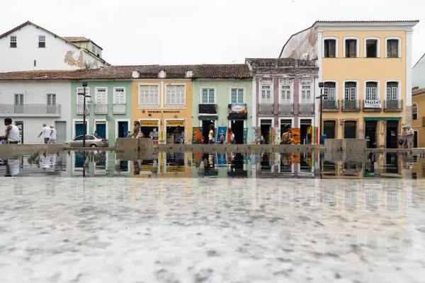 stock image Salvador, Bahia, Brazil - March 23, 2019: View of Pelourinho commercial stores in the historic center of the city of Salvador, Bahia.