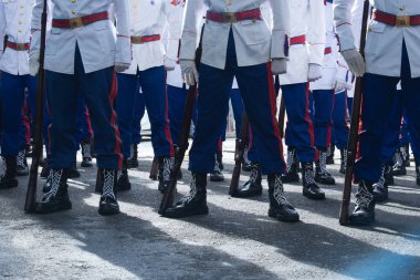Salvador, Bahia, Brasil - Setembro 07, 2019: Military school students are seen during the Brazilian independence parade in the city of Salvador, Bahia. clipart