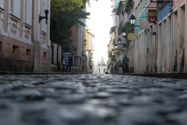 Salvador, Bahia, Brezilya - 2 Temmuz 2024: Pelourinho 'da tarihi bir şehir olan Salvador, Bahia' nın tarihi merkezi.