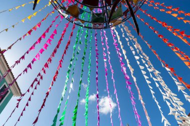 Salvador, Bahia, Brazil - June 21, 2024: View of the decoration for the Sao Joao festival in Pelourinho, historic center of the city of Salvador, Bahia. clipart