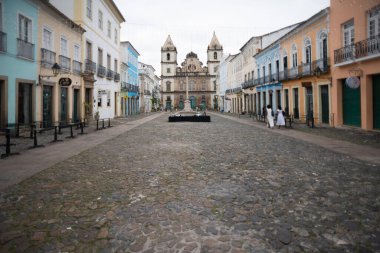 Salvador, Bahia, Brezilya - 15 Ocak 2025: Sao Francisco 'nun tarihi kilisesi Pelourinho, Brezilya' nın tarihi merkezi.