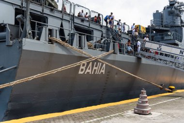 Salvador, Bahia, Brezilya - 26 Ocak 2025: Bahia gemisinin görüntüsü Brezilya 'nın Salvador kentindeki ziyaretçilere açıldı.