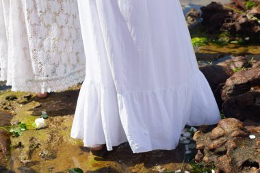 Brezilya 'nın Salvador kentindeki Iemanja partisine Candomble dininden insanlar katılıyor..