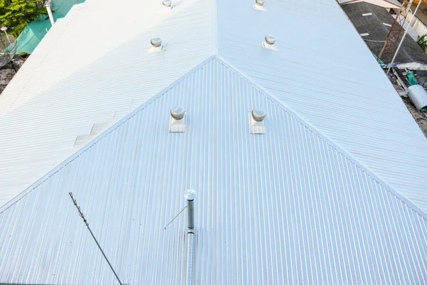 Telhado Chapa Metálica Para Construção Comercial — Fotografia de Stock