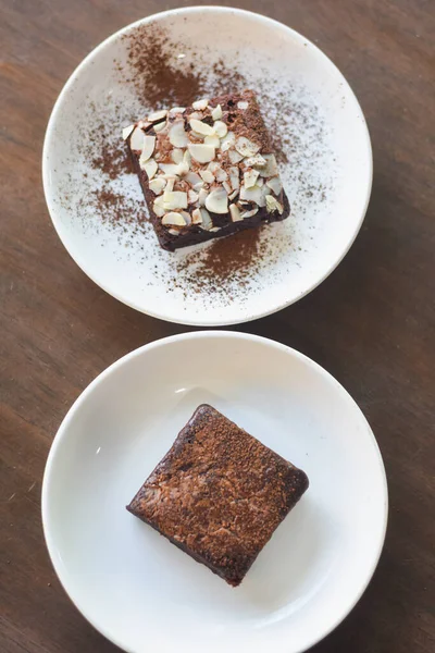 Stock image brownies on a white plate