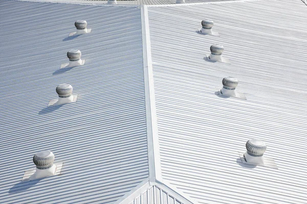 Plechové Střechy Komerční Výstavbě — Stock fotografie