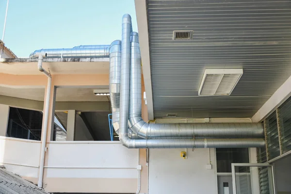 Gran Conducto Ventilación Del Aire Acondicionado —  Fotos de Stock