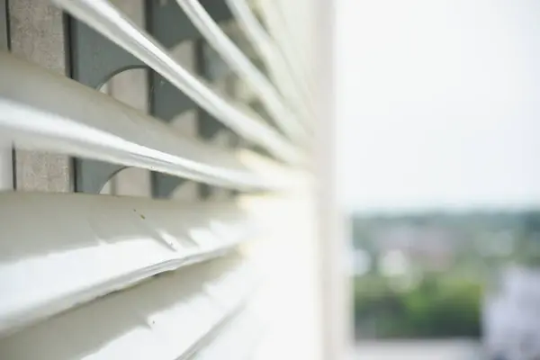 stock image Stainless steel awning on the balcony of a modern business building