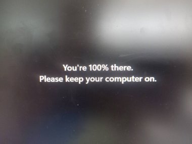Bilgisayar ekranında hazır olduğunuza dair bir ileti gösterilecek. Lütfen bilgisayarınızı açın..