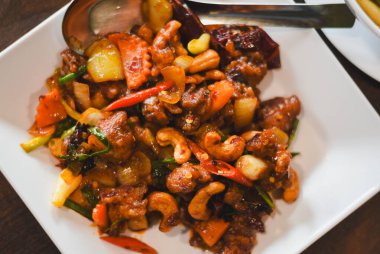 Tayland yemeğinin yakın çekimi, 