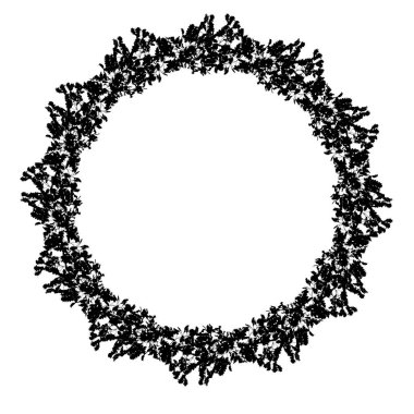 Beyaz arka planda meşe dalları desenli bir peçete tasviri