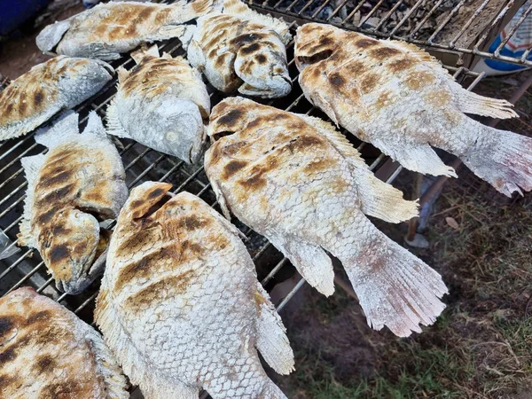 Peixe Marinho Grelhado Prato Comum Sul Tailândia — Fotografia de Stock