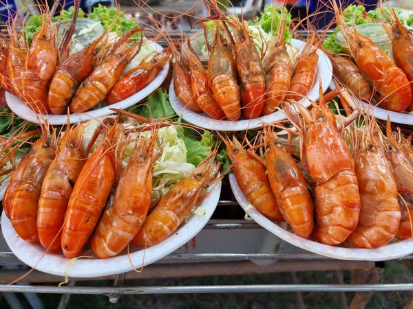 Auf Dem Lebensmittelmarkt Thailand Finden Sie Meeresfrüchte Einfach Und Preiswert — Stockfoto