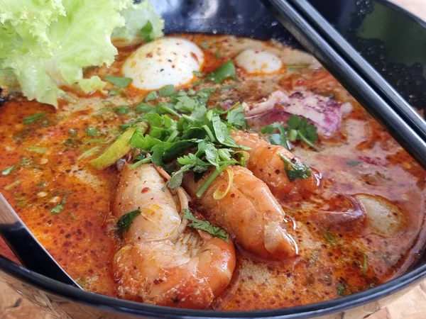 Creamy Tom Yum Noodles Famous Food Thailand Can Eaten Every — Stock Photo, Image
