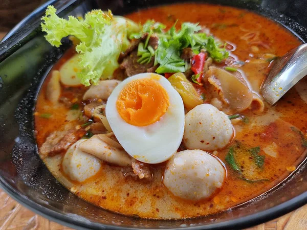 Creamy Tom Yum Noodles Famous Food Thailand Can Eaten Every — Stock Photo, Image