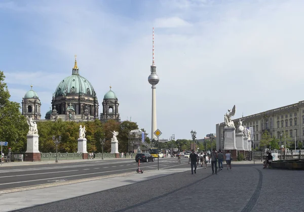 Berlin Cathedral Television Tower Schlossbrcke Bridge Berlin Germany — Stock Photo, Image
