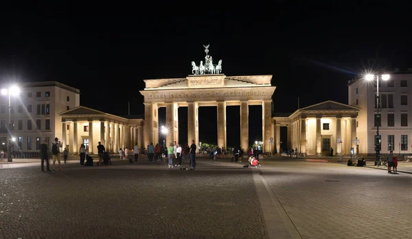 Brandenburger Tor Natten Berlin Tyskland — Stockfoto
