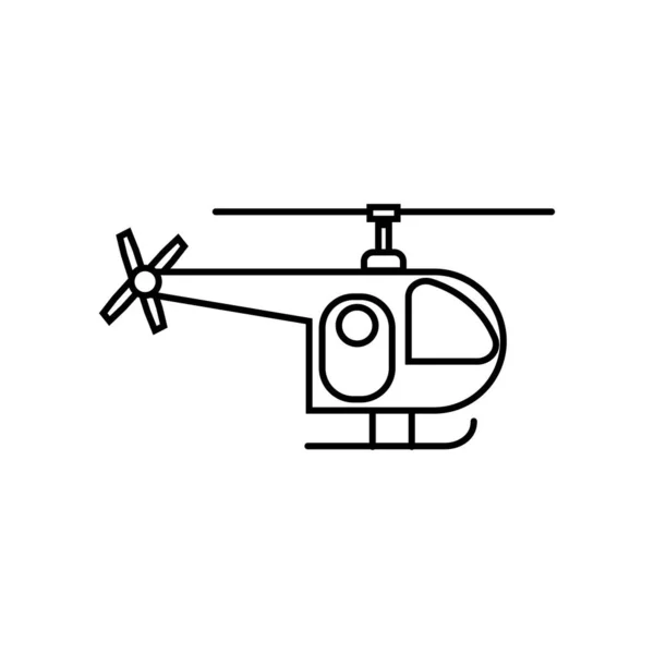 Helikopter Tunn Linje Tecken Luftfart — Stock vektor