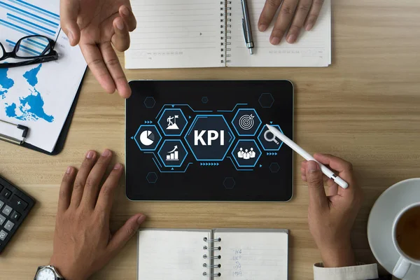 KPI, Key Performance Indicator.Business people presentation, question feedback and planning ideas.business goals, performance results and indicators.