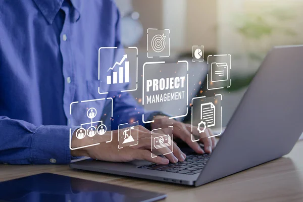 project management.Project managers streamline tasks and progress progress planning with company chart scheduling interface.
