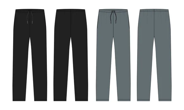 Pantaloni Jogger Jersey Disegno Tecnico Moda Piatto Schizzo Vettore Illustrazione — Vettoriale Stock