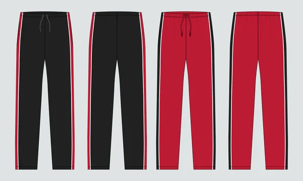 Pantaloni Jogger Jersey Disegno Tecnico Moda Piatto Schizzo Vettore Illustrazione — Vettoriale Stock
