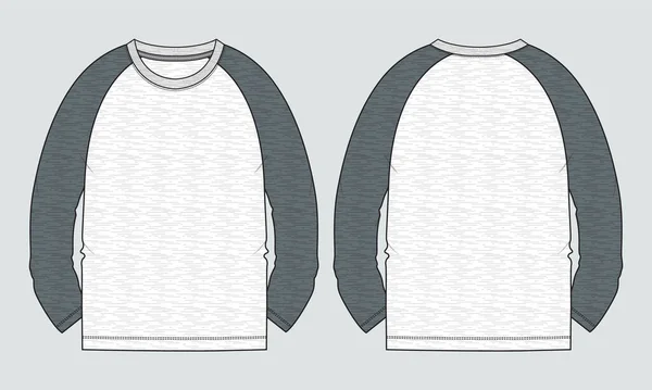 Raglan Lange Mouw Sweatshirt Vector Illustratie Sjabloon Voor Achteraanzichten Geïsoleerd — Stockvector