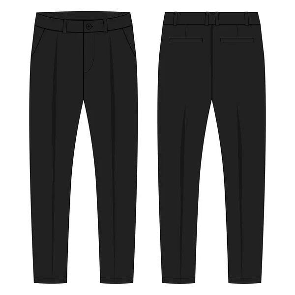 Pantaloni Pantalone Tecnico Moda Piatto Schizzo Vettore Illustrazione Modello Anteriore — Vettoriale Stock