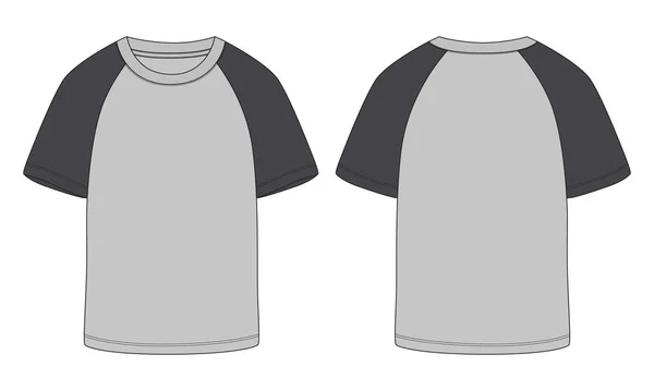 Korte Mouw Shirt Vector Illustratie Template Voor Achterkant Weergaven Geïsoleerd — Stockvector