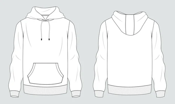 Sweatshirt Hoodie Mode Teknis Keseluruhan Gambar Gambar Gambar Gambar Gambar - Stok Vektor