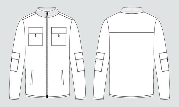 Long Sleeve Jacket Sweatshirt Vector Illustration — Stock Vector