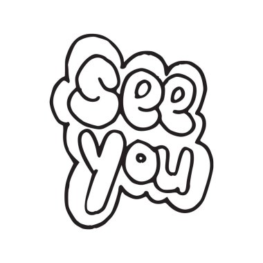 Beyaz arkaplanda izole edilmiş tipografi metni el çizimi vektör ilüstrasyonunuz