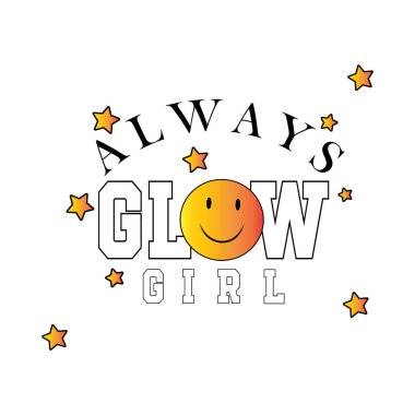 Parmak izi tasarımı için her zaman ışıldayan kız sloganı