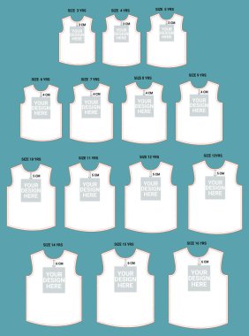 Mavi arkaplanda beyaz t-shirt seti, t-shirt şablonu, vektör