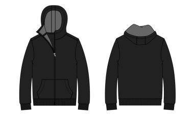 Sweatshirt için kapüşonlu. vektör illüstrasyonu