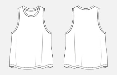 Erkekler tişörtü uzun boynu, kolları, büyük bedenleri, büyük bedenleri, düz giysileri, önü, arkası beyaz desenleri olan teknik tasvirler.