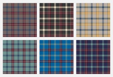 Damalı desenli dikişsiz desen koleksiyonu.