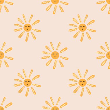 Soyut basit çiçeklerle kusursuz desen