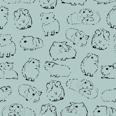 El çizimi şirin desen. Hayvanlarda kusursuz desen