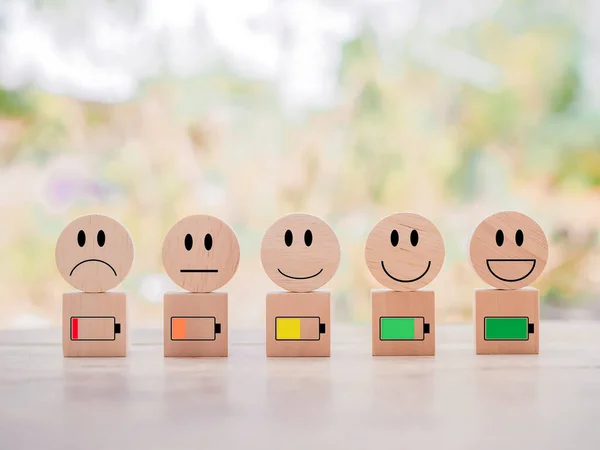 Duygusal gerçeklik ve duygu yüzüyle şarj edilen bataryanın durumu.