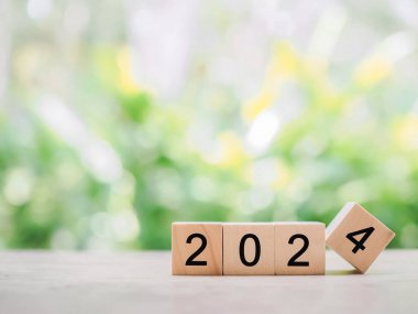 Doğa geçmişi olan mutlu 2024 yılı. 2024 'teki hedef başarı ve başarı kavramı