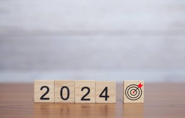 2024 yılınız kutlu olsun. 2024 yılında hedef, hedef, strateji ve başarı kavramı