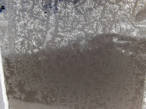 Cores Invertidas Arte Natureza Vidros Cobertos Por Tinta Geada Inverno — Fotografia de Stock