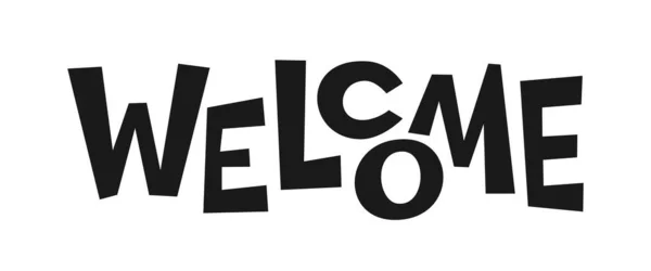 Bienvenue Tête Affiche Typographie Noire Plaque Lettrage Inscription Plate Pour Vecteur En Vente