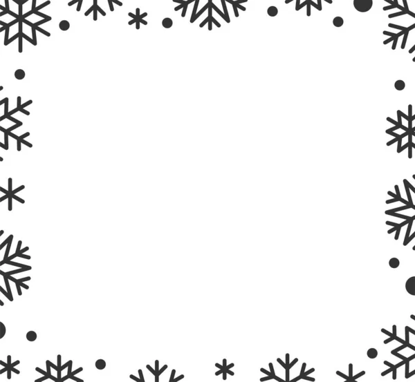 Línea Frontera Helada Invierno Copo Nieve Confeti Para Tarjeta Navidad Ilustraciones de stock libres de derechos