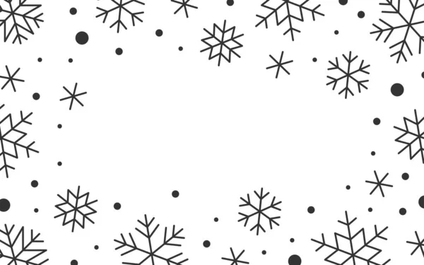 Χειμωνιάτικα Παγωμένα Σύνορα Snowflake Πλαίσιο Αντίγραφο Χώρο Πτώση Παγωμένη Νιφάδες — Διανυσματικό Αρχείο