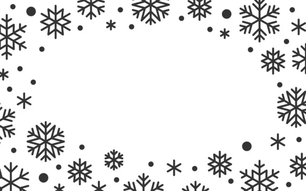 Snowflake Κομφετί Σύνορα Για Χριστούγεννα Banner Κάρτα Φυλλάδιο Κόμμα Πρόσκληση — Διανυσματικό Αρχείο