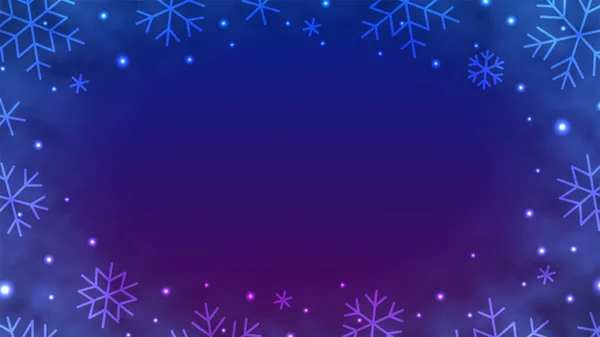 Χειμώνας Νέον Φως Λαμπερό Χιονισμένο Φόντο Για Καλά Χριστούγεννα Ευτυχισμένο — Διανυσματικό Αρχείο