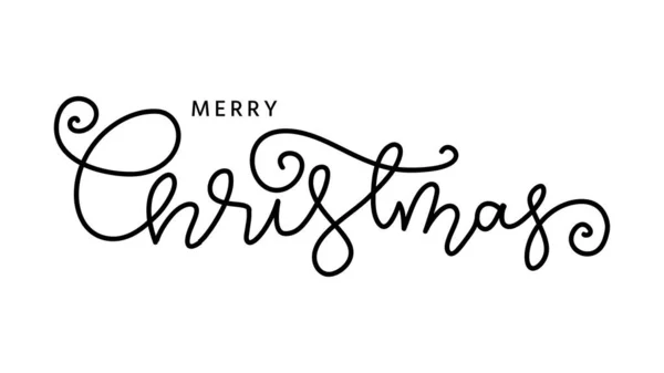 Веселого Різдвяного Пензля Новорічна Мальована Чорнильна Ручка Каліграфія Ізольована Білому — стоковий вектор